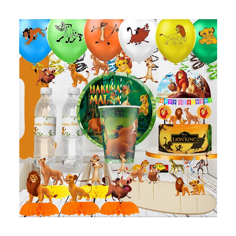 

disney The Lion King simba king of the forest birthday party Disposable festival 2024 paper cup stickersbaby shower decorations