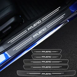 Car Door Threshold Scuff Plate For Pajero 2 3 4 Sport 2011-2022 2023 Carbon Fiber Car Trunk Rear Bumper Stickers Car Accessories