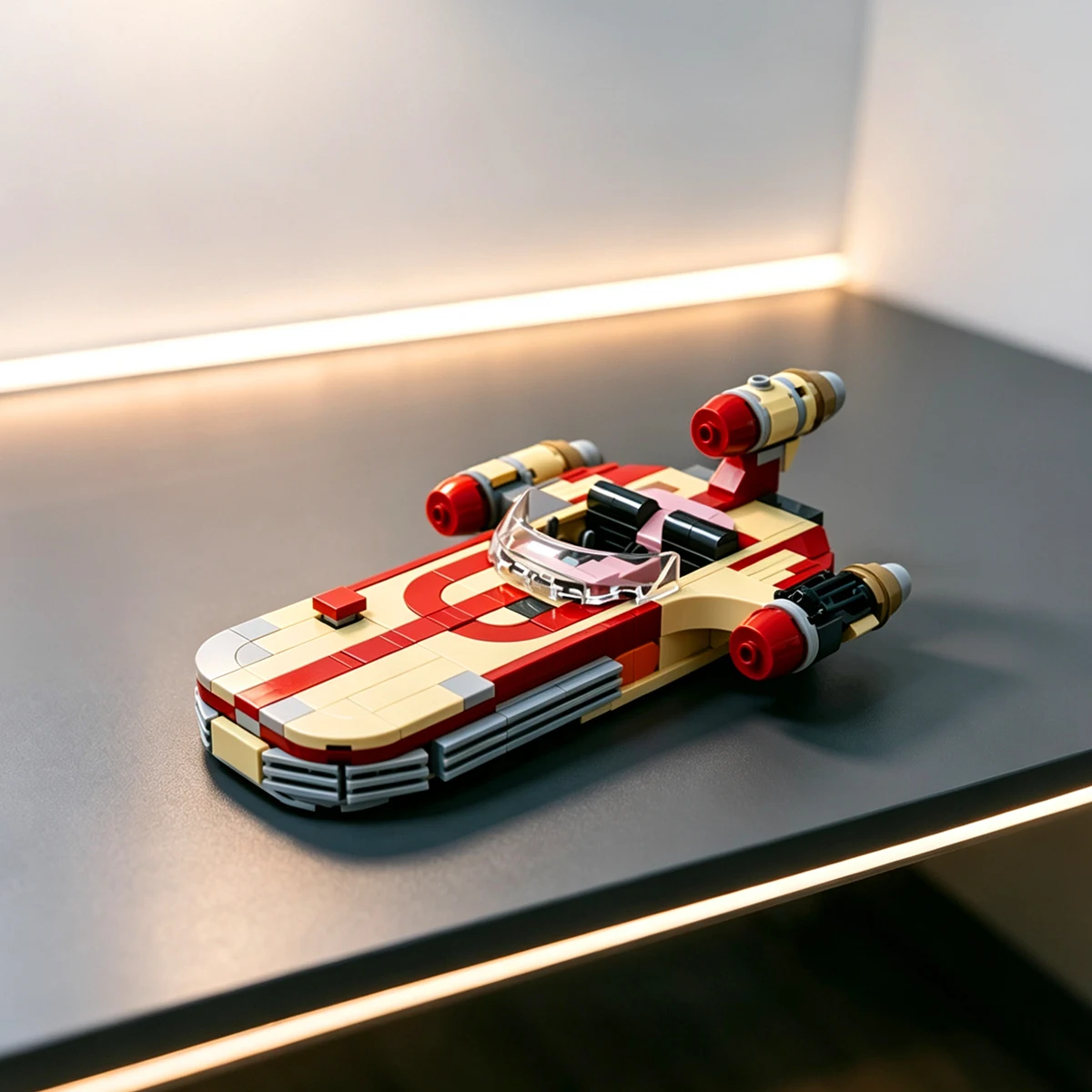 Home Decor Battles Spaceships Star-ship MOC-Landspeeders X-34 Fighters Land Airship Aircraft Model Building Blocks Toys Gift