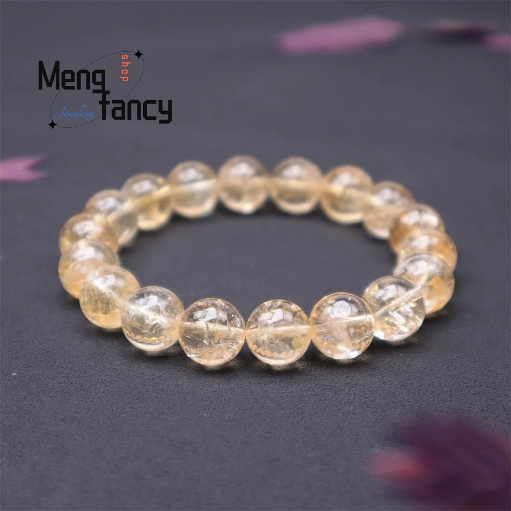 Pulsera triturada de copos de cristal amarillos naturales, arcoíris Simple, elegante, joyería de moda de alto grado, regalos de vacaciones para niñas jóvenes Sexy