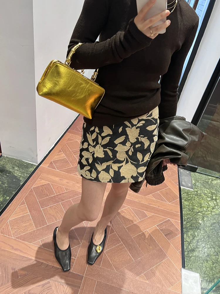 

Cml Sculpture Walking Floing Embroidery New Chinese Sle ort A-Line Skirt with Built-In Se Pants Wrap around f Skirt