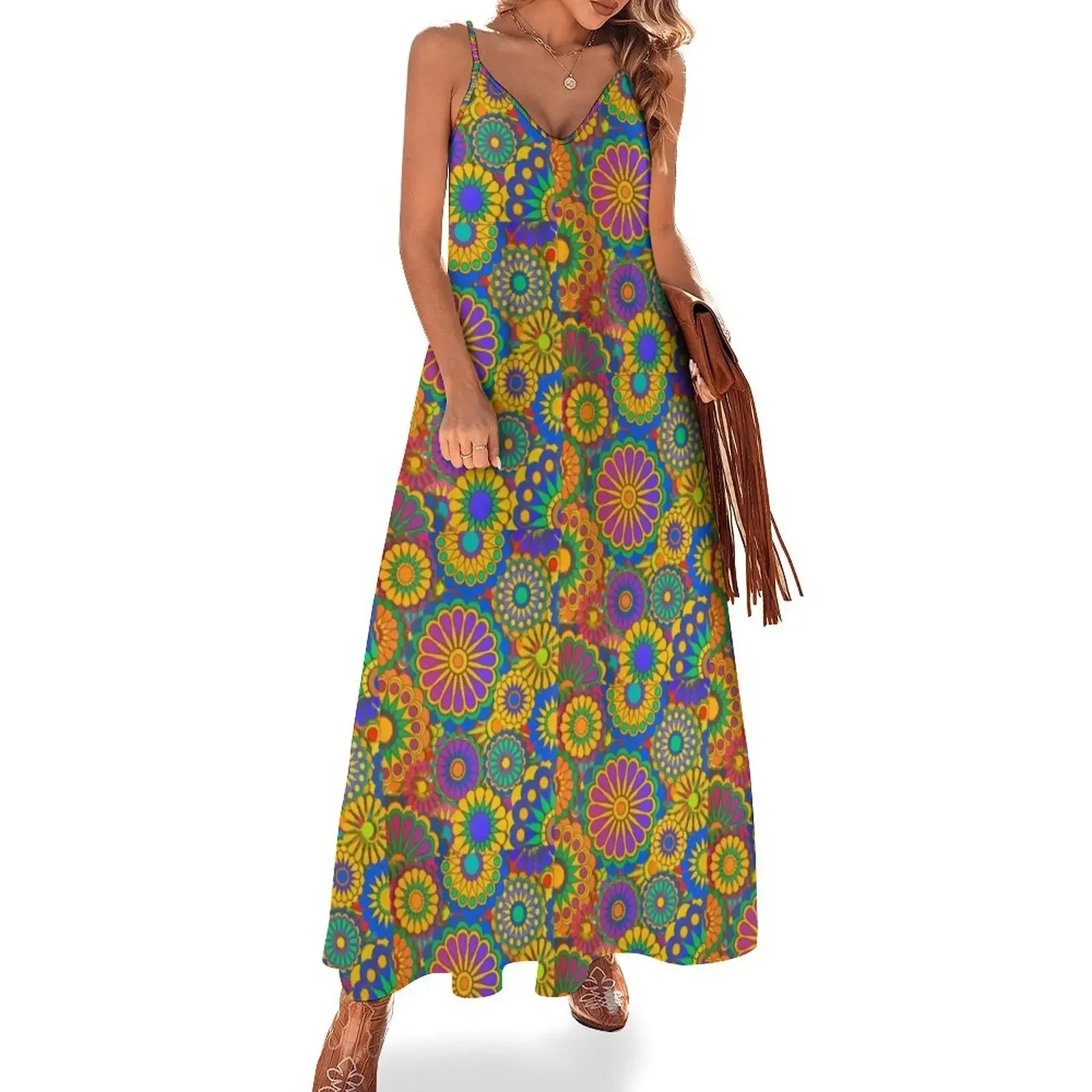 

Psychadelic Hippie Flower Power Design Sleeveless Dress clothes Cocktail of dresses Women's summer dress Dress