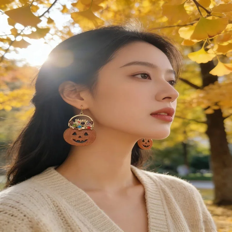 

Fashionable Creative Pumpkin Pendant Alloy Earrings Elegant Women's Everyday Party Versatile Accessories Unique Jewelry