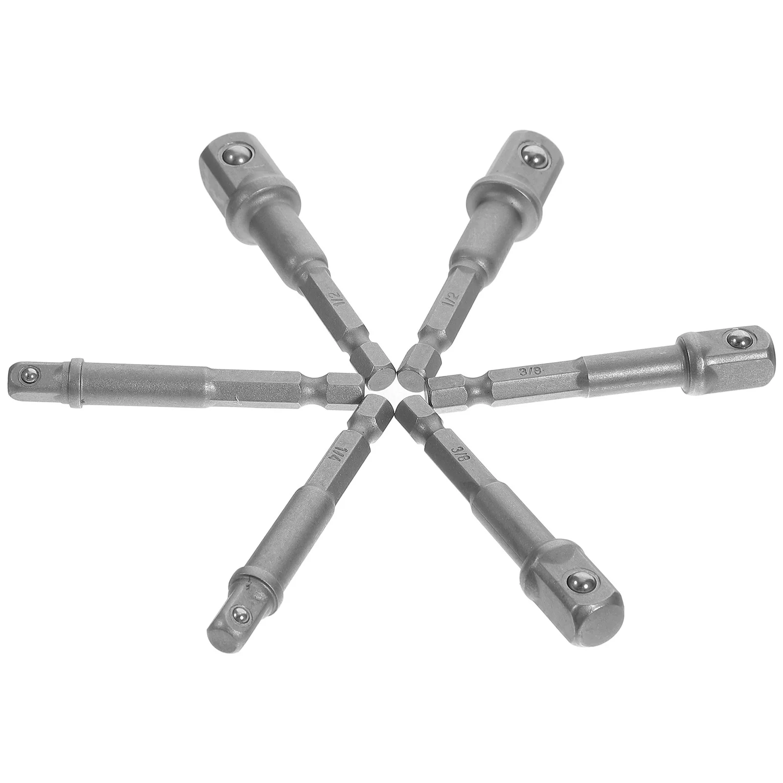 

6pcs Set 1/4 3/8 In 1/2 In Impact Driver Converter Drill Bit For Power Tools Wrench Extension Socket Drill Adapter Impact Socket