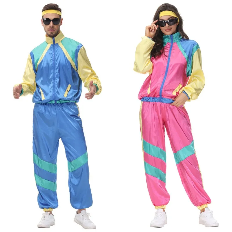 

American 7080 Mardi Gras Disco Vintage Sports Hot Dance Stage Performance Costumes Baseball Costumes Halloween Costumes