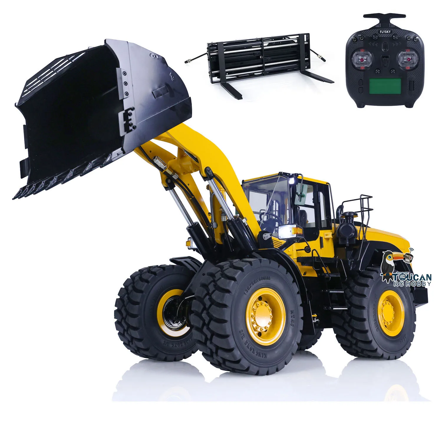 1/14 MTM WA480 RC محمل هيدروليكي شاحنة بعجلات معدنية مع شوكة التحكم عن بعد البناء سيارة مقرنة سريعة الأصوات أضواء لعبة