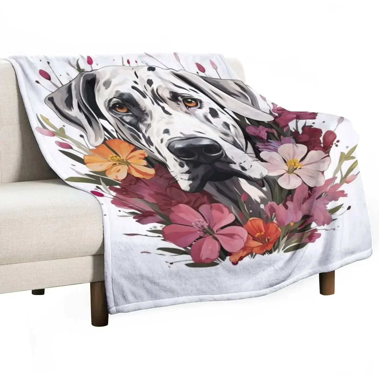 Beautiful Harlequin Great Dane Throw Blanket Custom Sofa Throw for babies Heavy Blankets