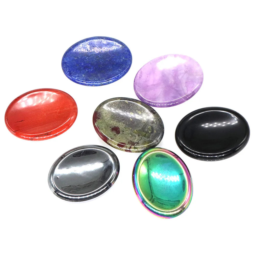 35x45mm Forget Worry Stones Energy Chakra Success Health Craft Natural Crystal Reiki Healing Spiritual Thumb Massage Gemstone