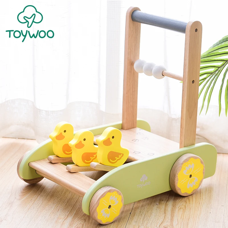 Preschool Toddler Wooden Pretend Play Duck  Baby Walker Toys for Kids