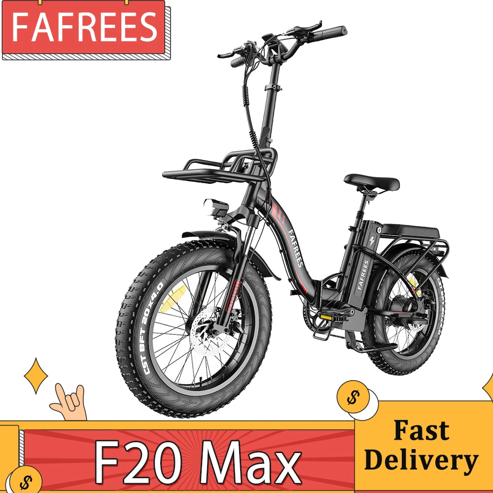 FAFREES F20 Max 500W Electric Bike 20*4.0 Fat Tire Inch Folding Frame E-bike With Removable 48V 22.5Ah Lithium Battery