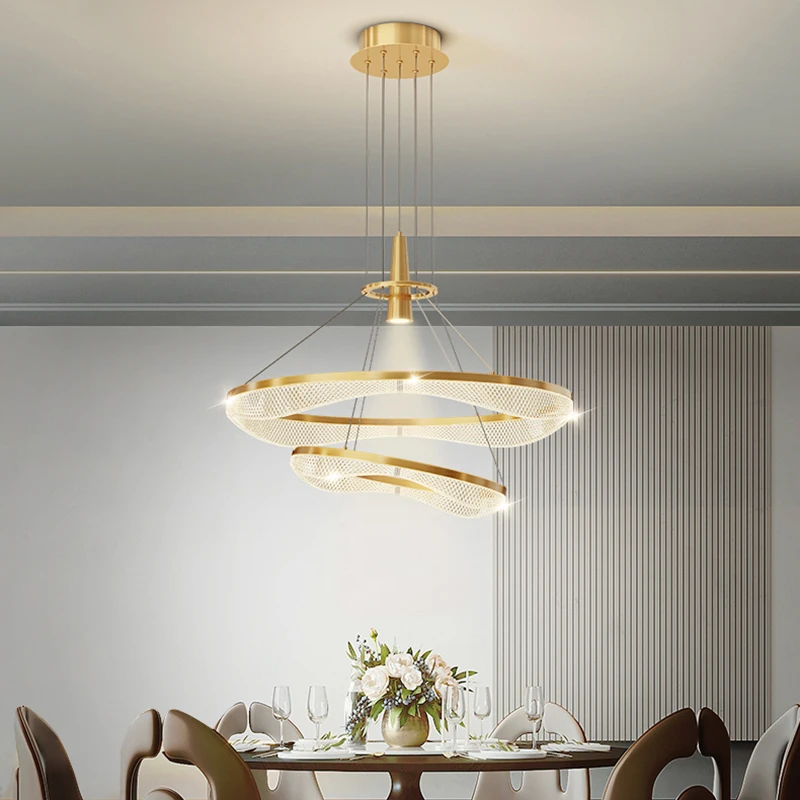 ديكور المنزل الحديث حلقة أدى أضواء قلادة ضوء مصابيح لغرفة المعيشة الثريات لغرفة الطعام شنقا ضوء الإضاءة الداخلية #3