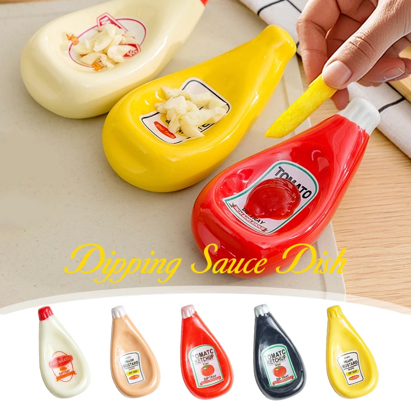 Creative Sauce Plate Small Dish Soy Sauce Plate Ketchup Mayonnaise Mustard Seasoning Dish Cute Dipping Dish Resin Small Ornament