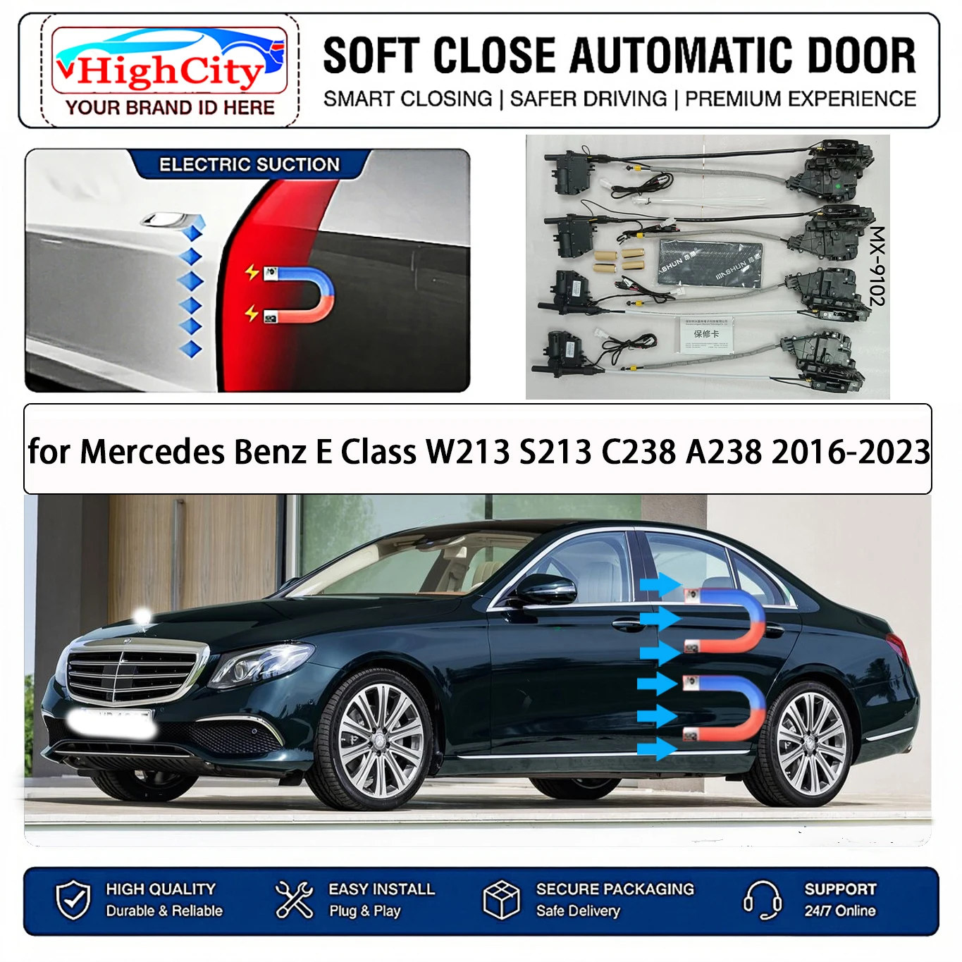 for Mercedes Benz E Class W213 S213 C238 A238 OEM Electric Suction Soft Close Door Kit Smart Anti Pinch Auto Cinch Latch System
