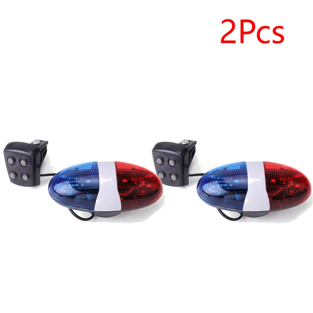 Luz Y Sirena De Bicicleta Con 5 LEDs Y 4 Sonidos – Claxon Eléctrico Con Flash Rojo Y Azul, Impermeable, Funciona Con 2 Pilas AA, Fácil Instalación