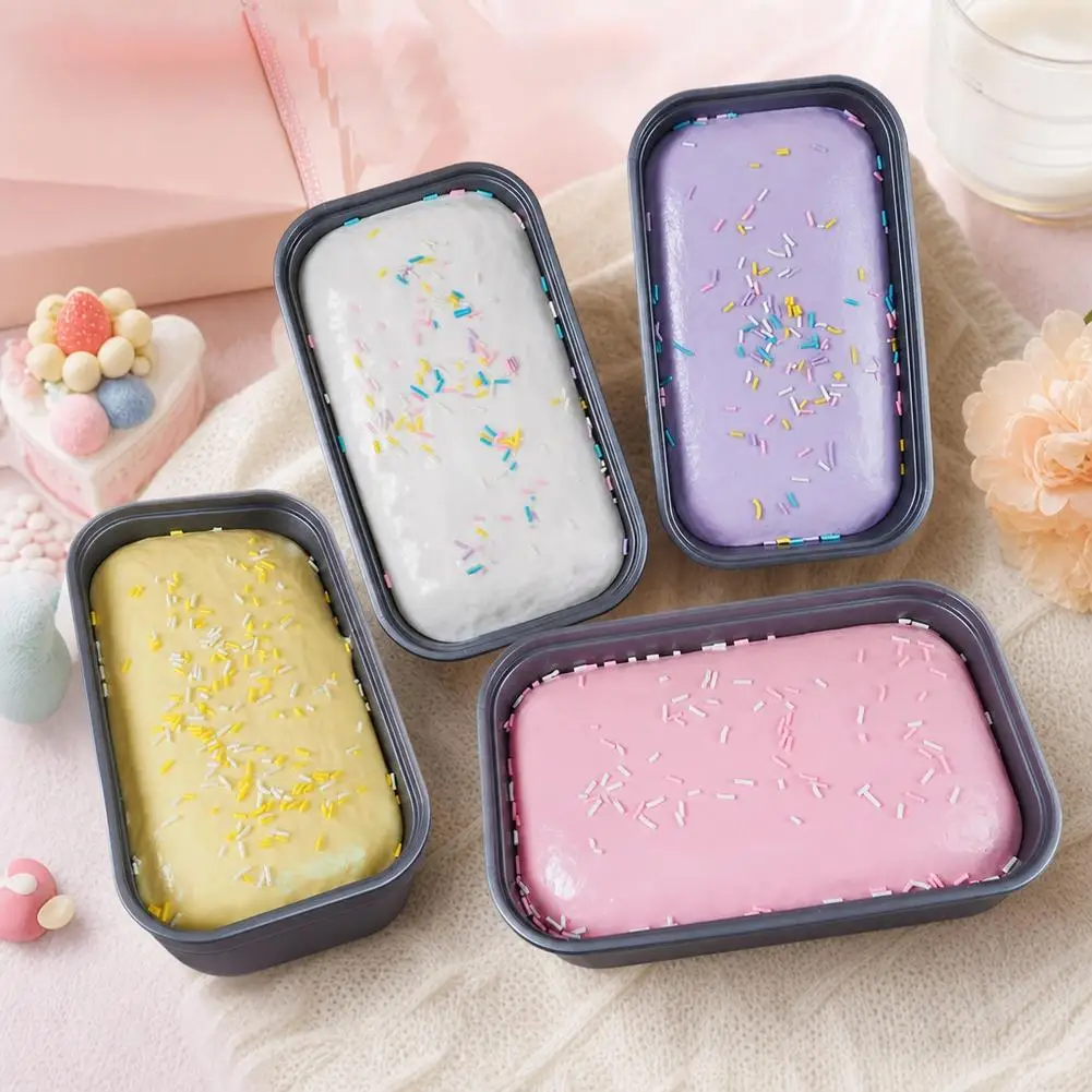 Soft PU Squeeshy Toy Stress Relieve Toy Butter Ice Cream Box Squishy Fidget Toy Anti Stress Sticky Cake Slow Rising Squeeze Toy