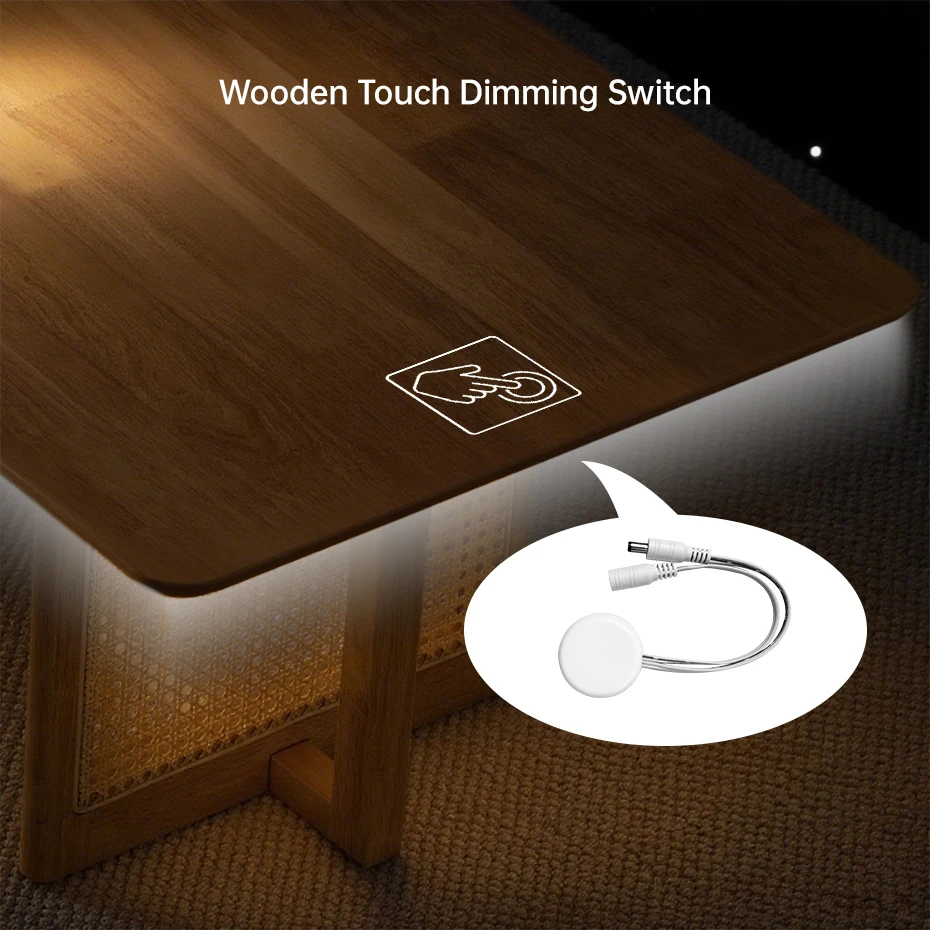 

Penetrating Wood Panel Touch Sensor Switch DC 12V-24V LED Dimmer Sensing Stepless Dimming DC Plug PIR Motion Sensor Switch