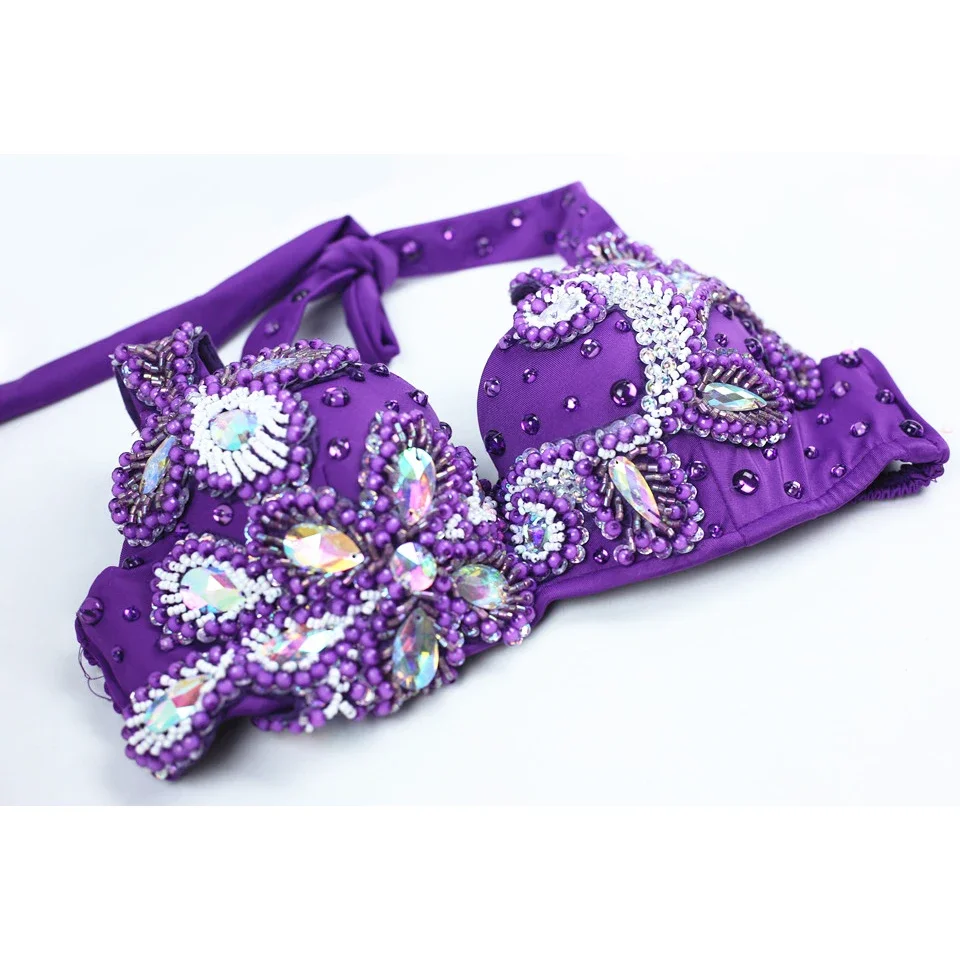 Professional Dancewear 2pcs Set Bra+Hip Belt Luxury Belly Dancing Egyptian Costumes Oriental Dance Costume Bra Belt