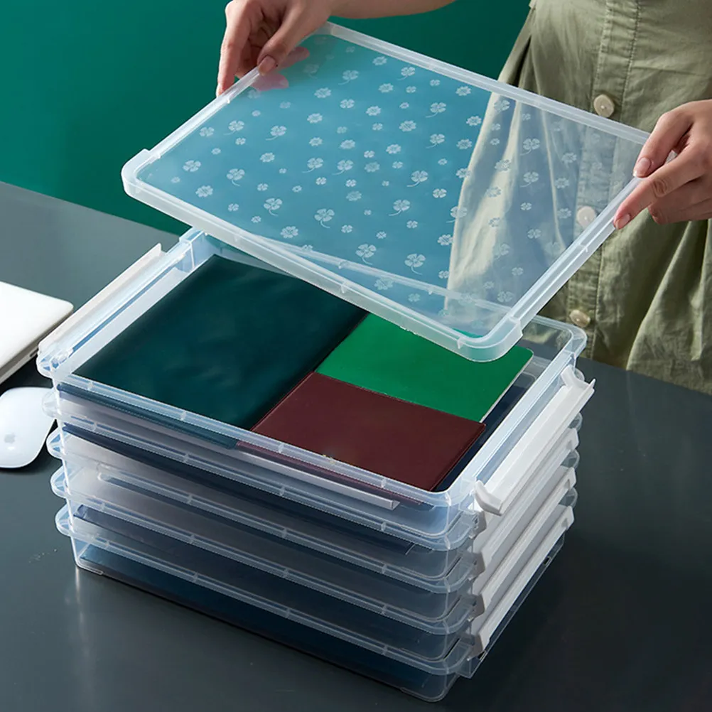 クリアプラスチックファイルボックス-プレミアムpp素材-ポータブルドキュメントオーガナイザー-ファイルをきれいに整理・安全に保管-迅速なアクセス-多目的