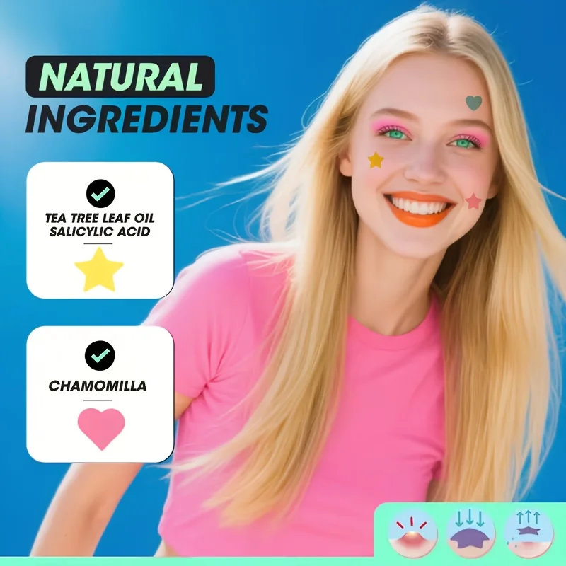 7 colors, 252 PCS/756 PCS. Star acne patch facial hydrogel acne patch, gentle and non-irritating, invisible and beautiful view 3