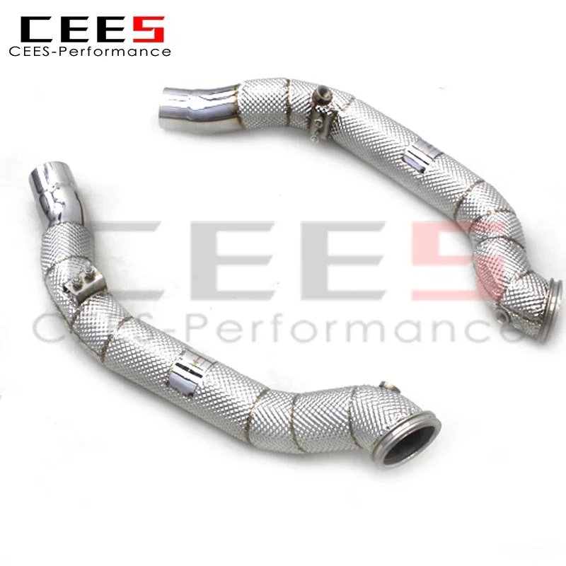 CEES Exhaust Downpipe For Maserati Ghibli 3.0T 2014-2023 with catalyst High flow catted downpipe Exhaust Pipe