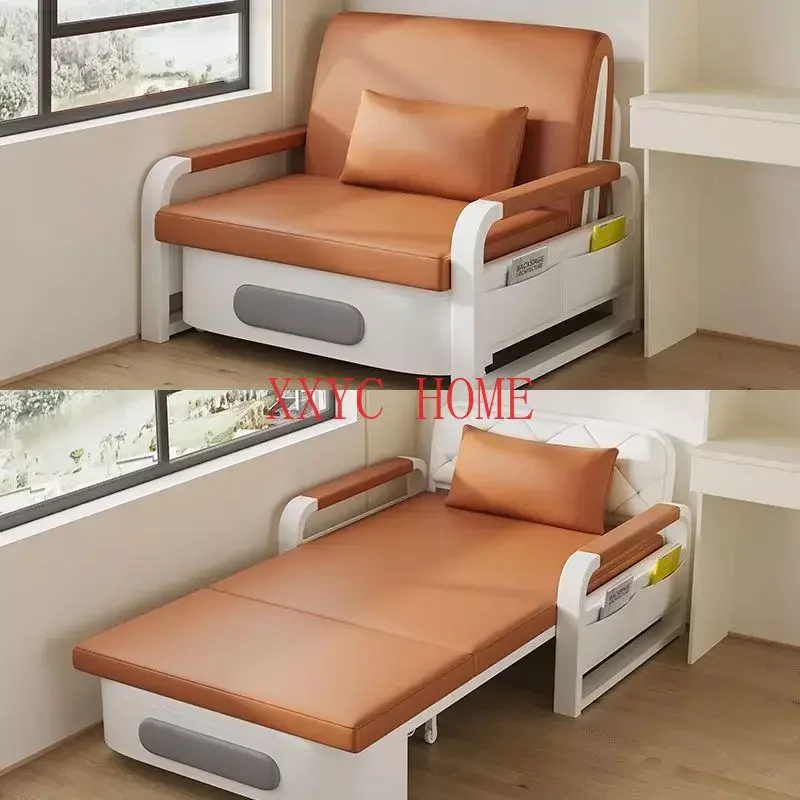 Single sofa bed folding dual use 2023 new small unit folding bed balcony multifunctional and simple technology fabric