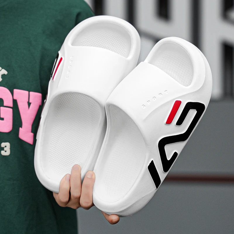 Extra-thick Sole Men Soft Air Cushion Casual Slippers EVA Sandals Fashion Flip Flops Outdoor Summer Seaside Beach Shoes