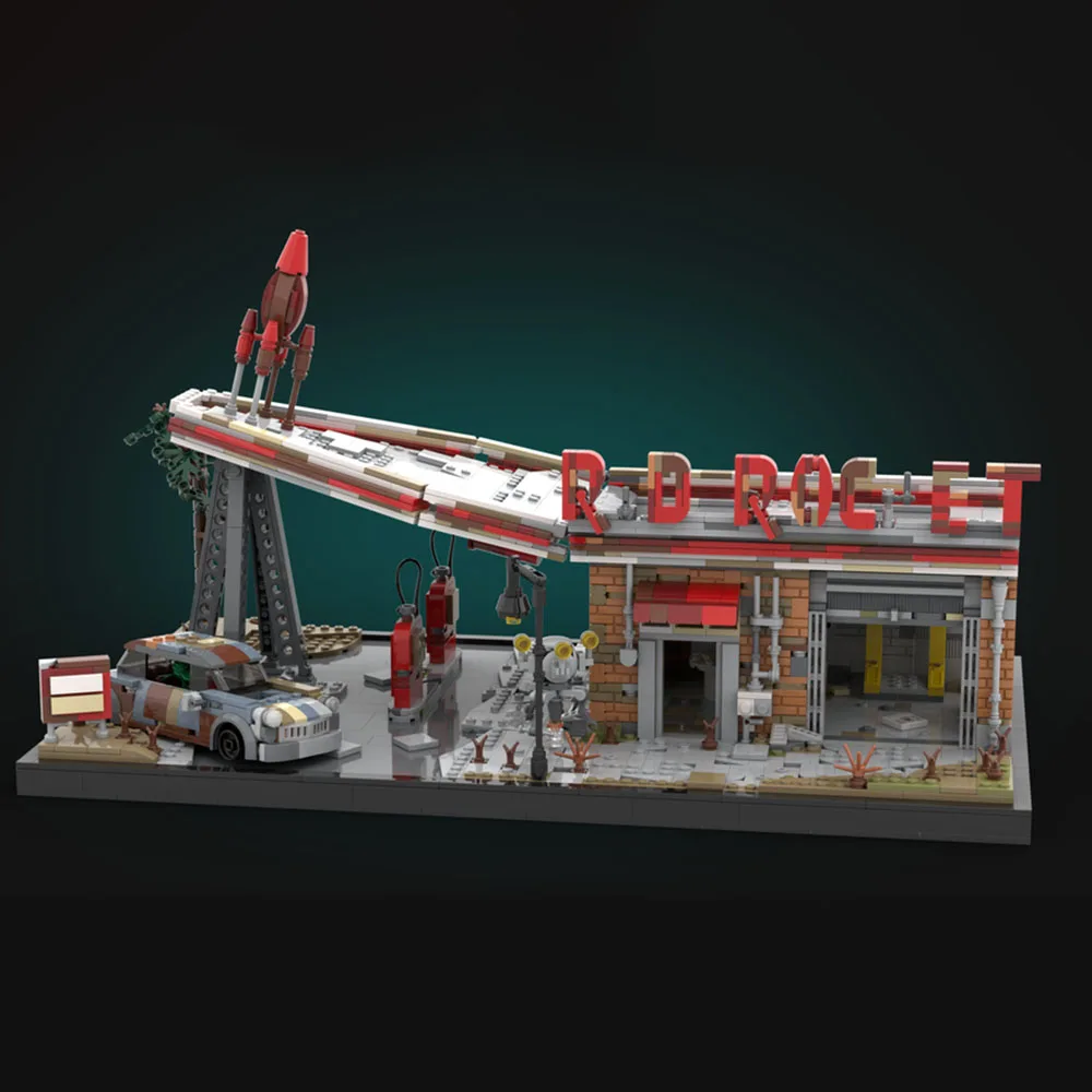 Nuovo 2168PCS City vendita calda Street Scene Moc Fallout 4 Red Rocket Truck Stop modello creativo giocattolo per bambini blocchi di costruzione