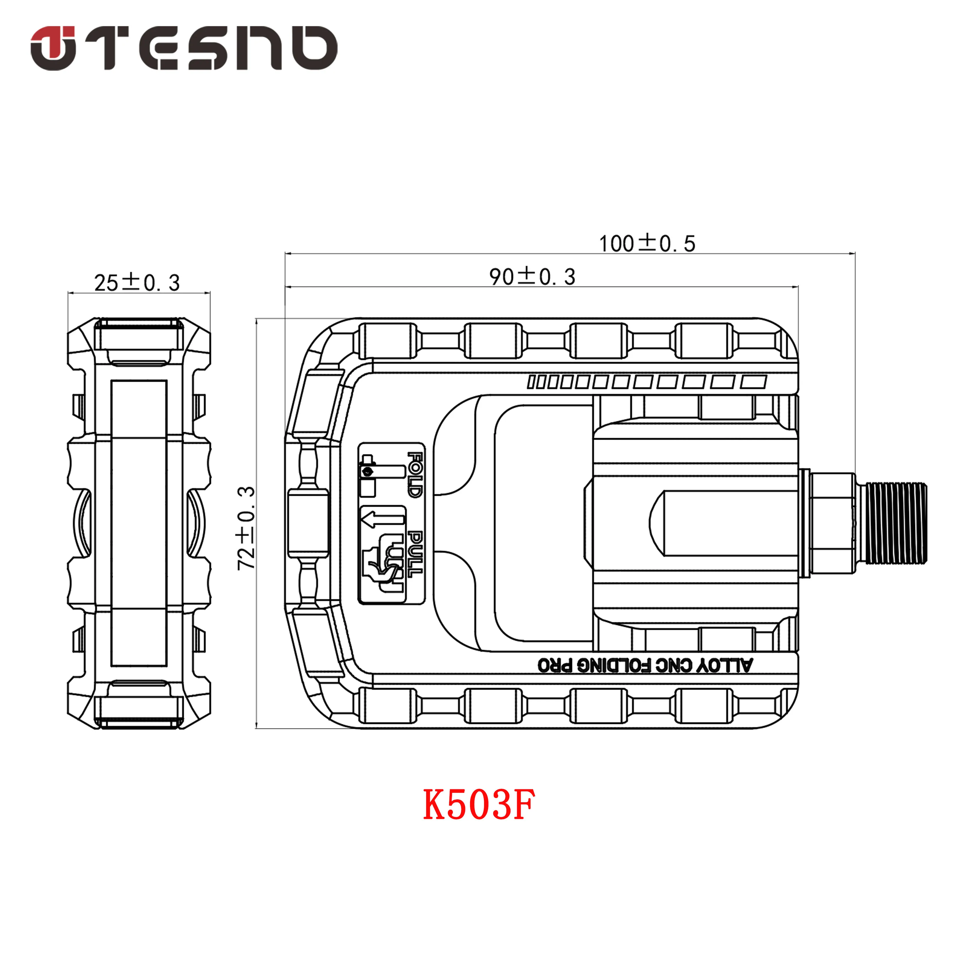 TESNO Folding Pedals ，Mtb Bicycle Pedals Universal Aluminum Alloy Anti-slip Foldable Bike Pedals, Cycling Reflective Pedals
