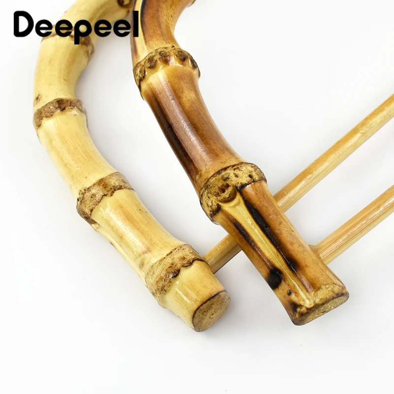 1/2/4Pcs Deepeel 12/14.5cm Natural Wooden Bamboo Handle For Purse Replacement Ring Wrist Circle Bags DIY Handles Accessories