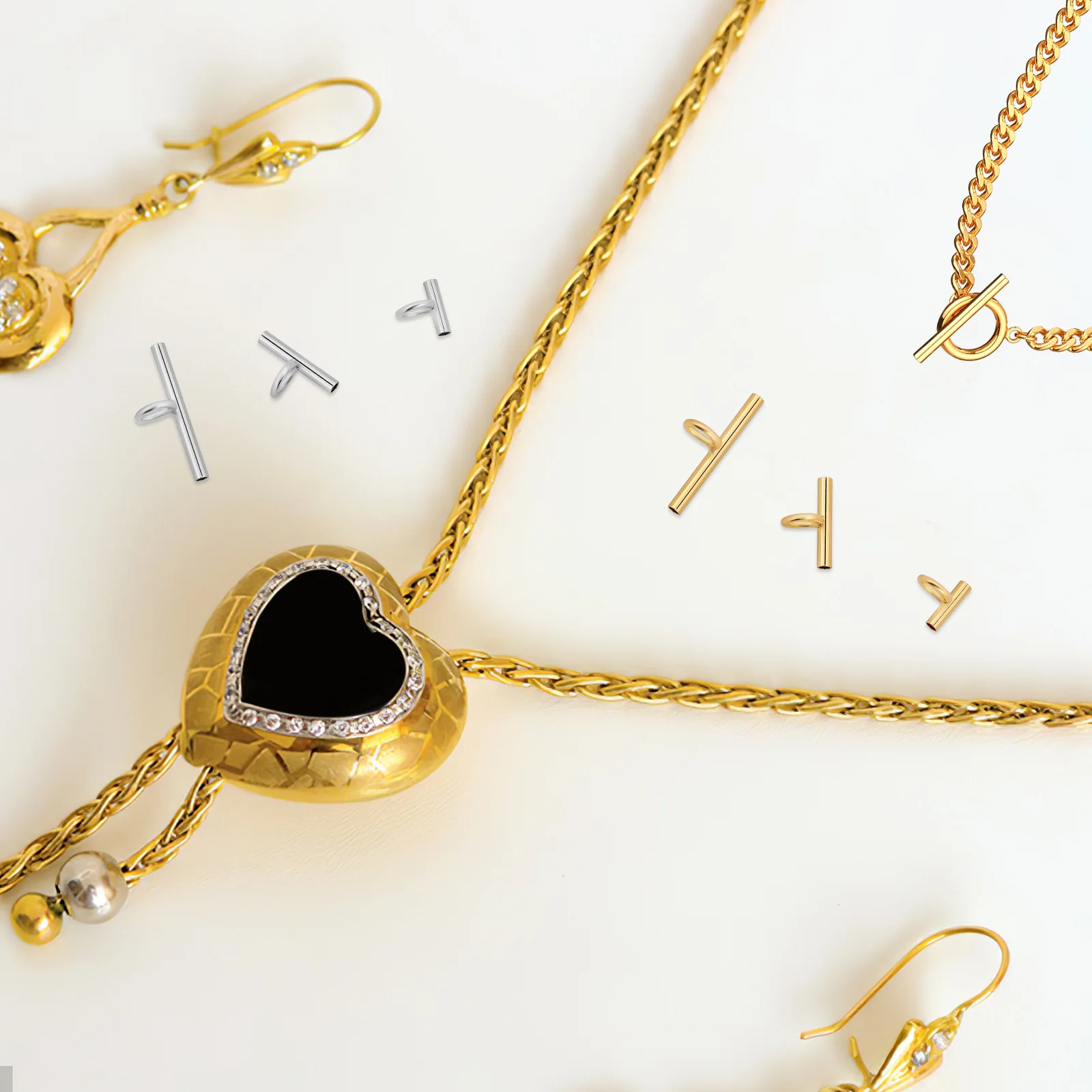 

12pcs Copper Brooch Converters Multiple Sizes Lightweight Pin To Pendant Adapter For Necklace Jewelry Making Accessories