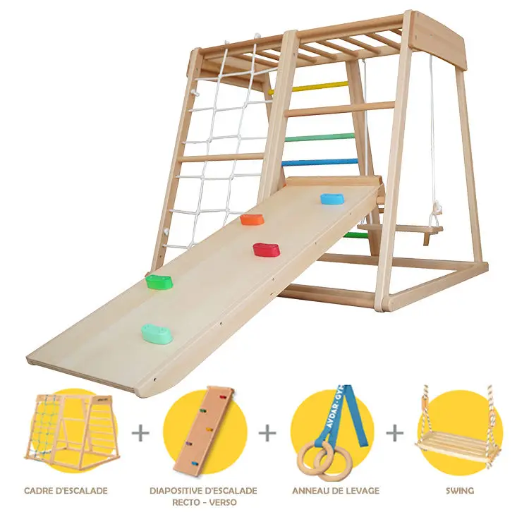 For TOP Climbing Frame For Children Foldable Wooden Climbing Ladders Toys Climb Game Indoor Arch And Ramp Frame Playground