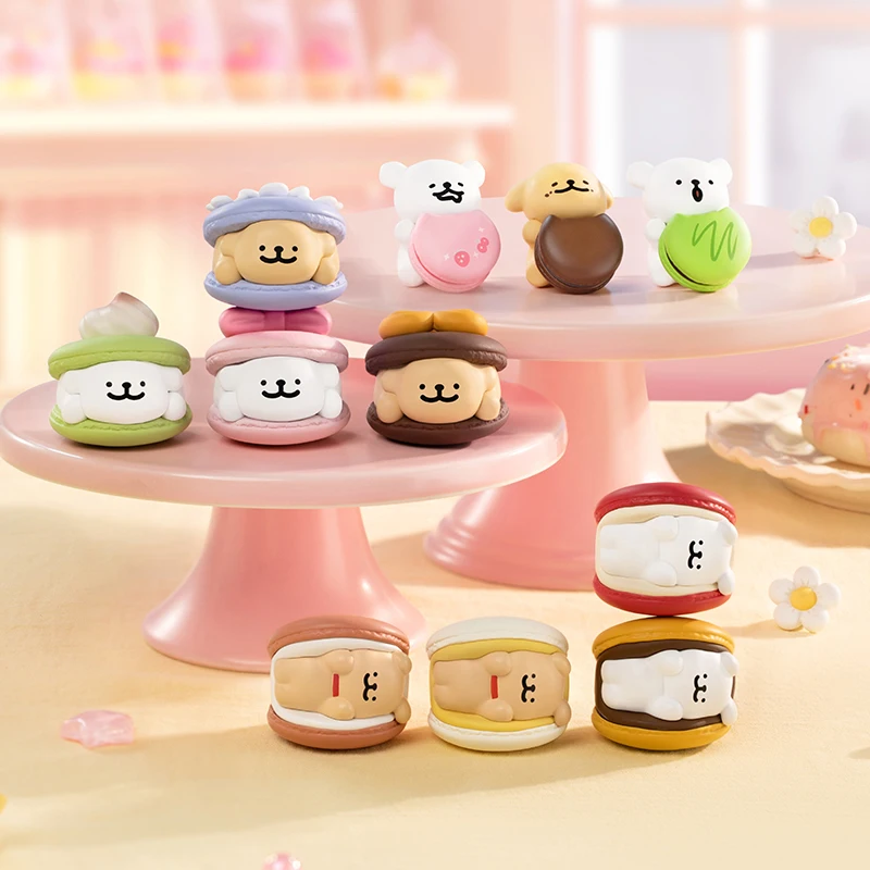 Miniso 3pcs Set Maltese Super Mini 35-58mm Blind Box Line Puppy Doll Toy Dessert House Series Q-Version Doll Decoration Gifts