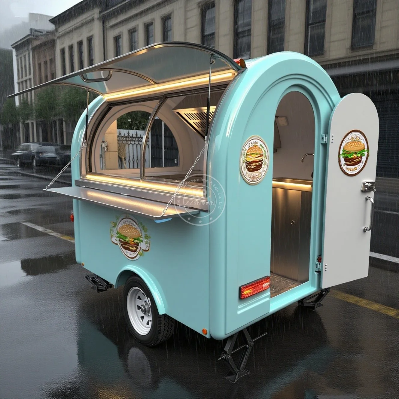 

Fully Equipped Street Ice Cream Cart Outdoor Fast Food Trailer Mobile Hot Dog Truck Concession Food Truck for Sale