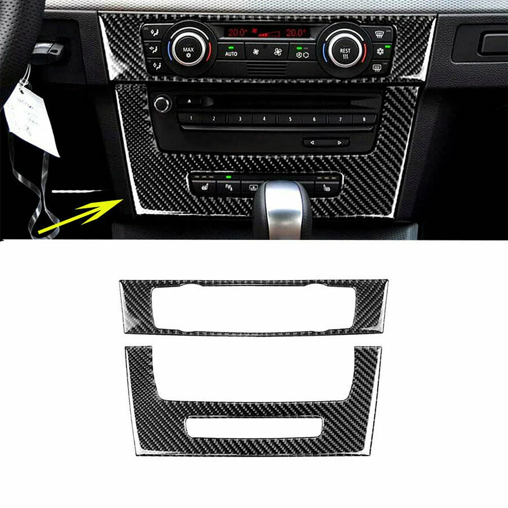 Transform Your Car\'s Dashboard with Carbon Fiber Air Condition CD Panel Trim for BMW 3 Series E90 E92 E93 05 12