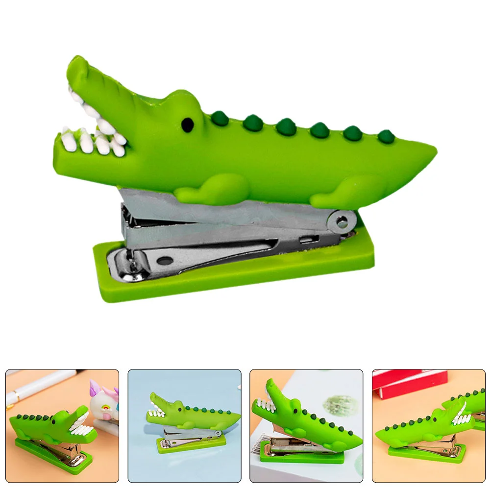 2 Pcs Alligator Stapler Animal Stapling Tool Office File Manual Desktop Silicone Decor Stainless Steel Decors