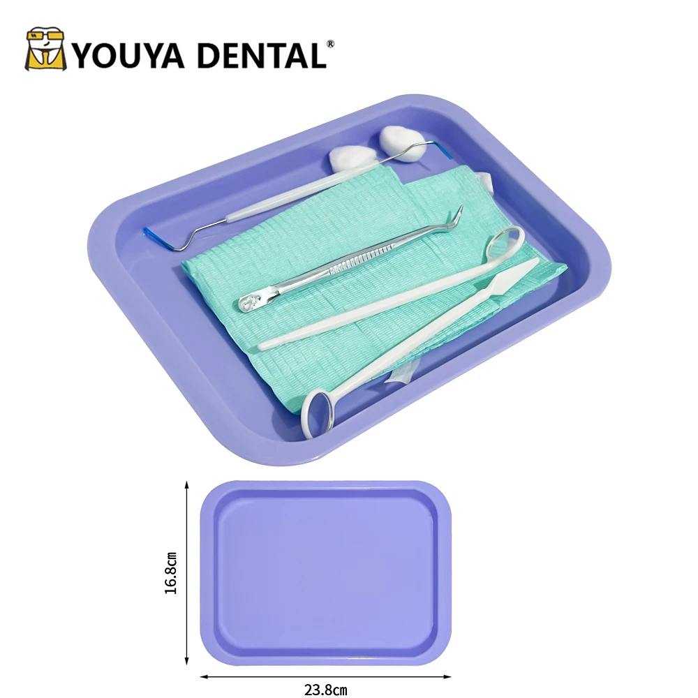 

Sterilizable Dentistry Instrument Tray Dental Autoclavable Purple Plastic Pallets Dentist Tools Flat Trays Consumable Accessoire