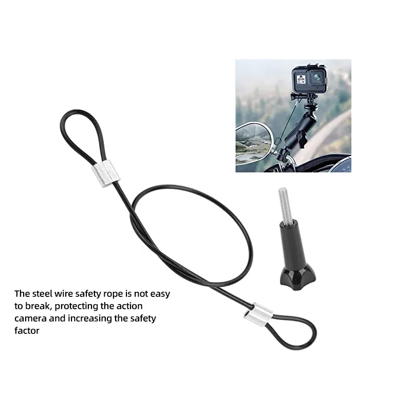 Anti-lost Wire Rope Safety Rope For GoPro Hero 13 12 11 10 9 8 7 6 5 Insta360 X2 X3 X4 DJI Osmo Action 5 4 3 Camera Accessories