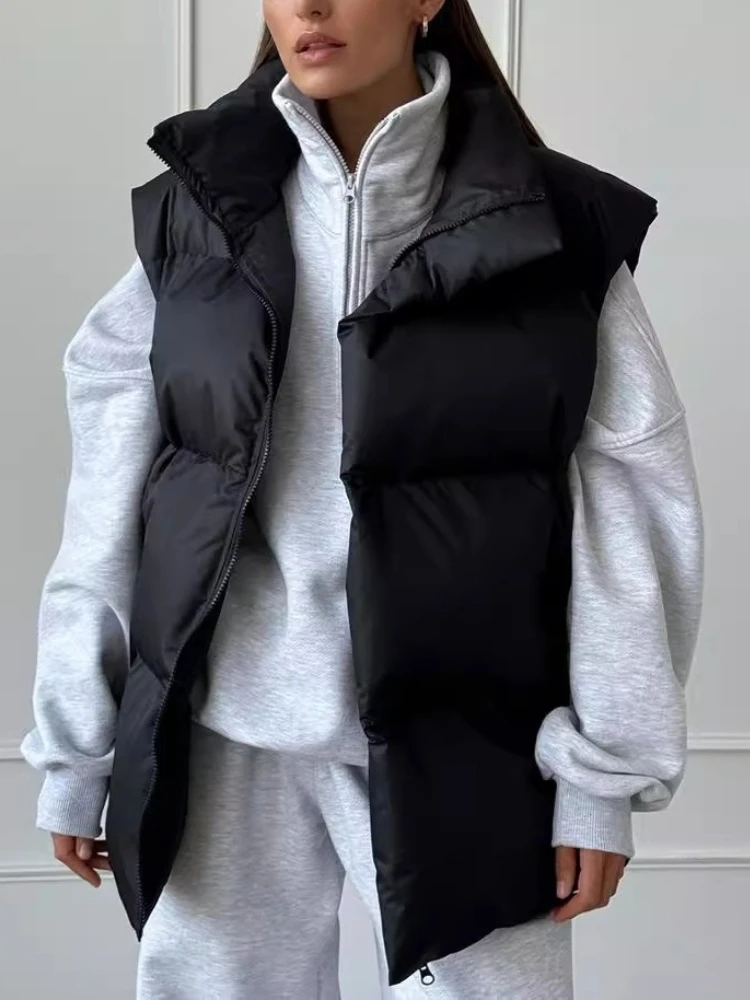 Autumn Winter Cotton Vest Women Korean Version Waist Cinched Thick Camisole Cardigan Jackets Female Coats Warm Women's Clothing