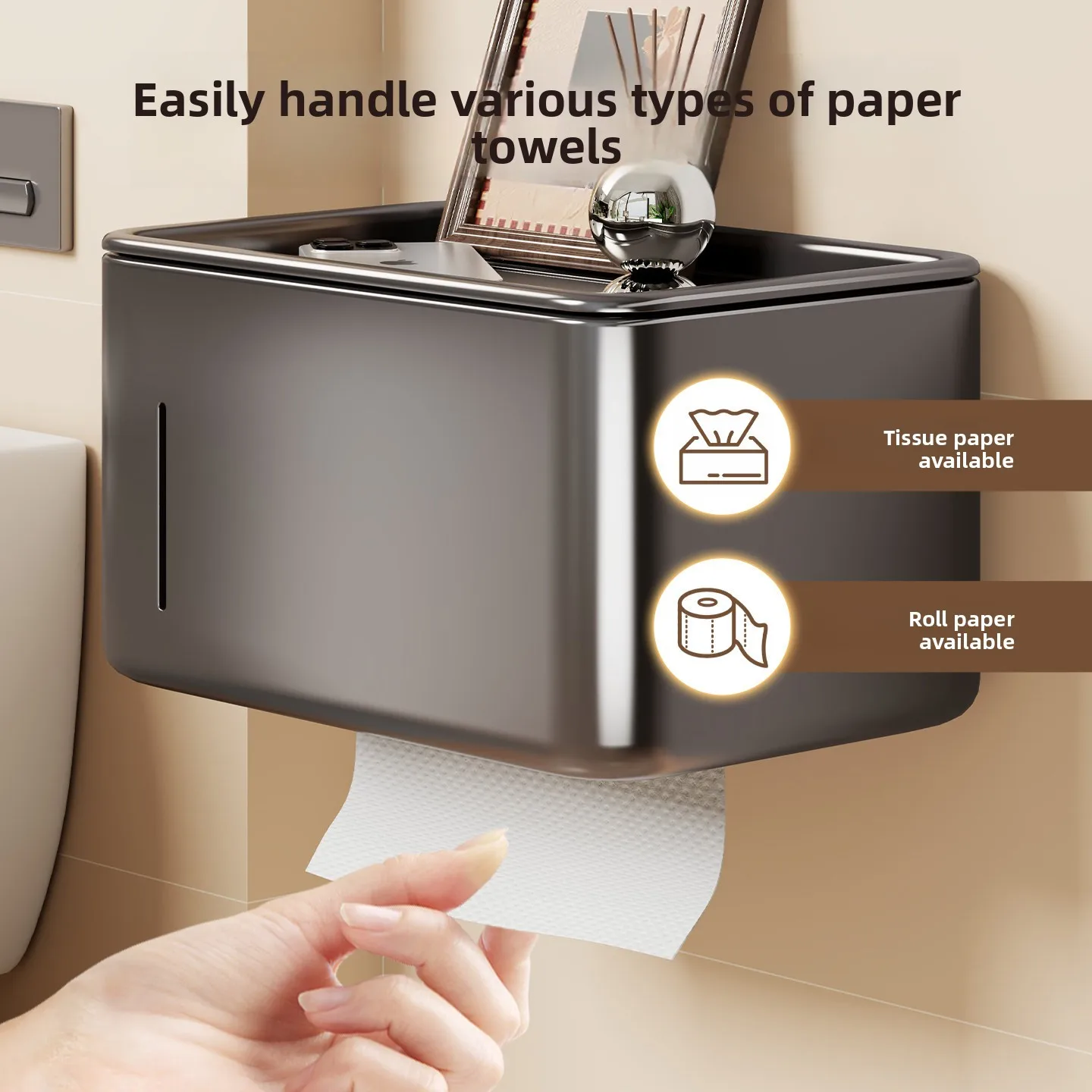 

Toilet Tissue Box Wall Mounted Toilet Paper Storage Rack Toilet Paper Drawer Roll Paper Tube Toilet Tissue Holder