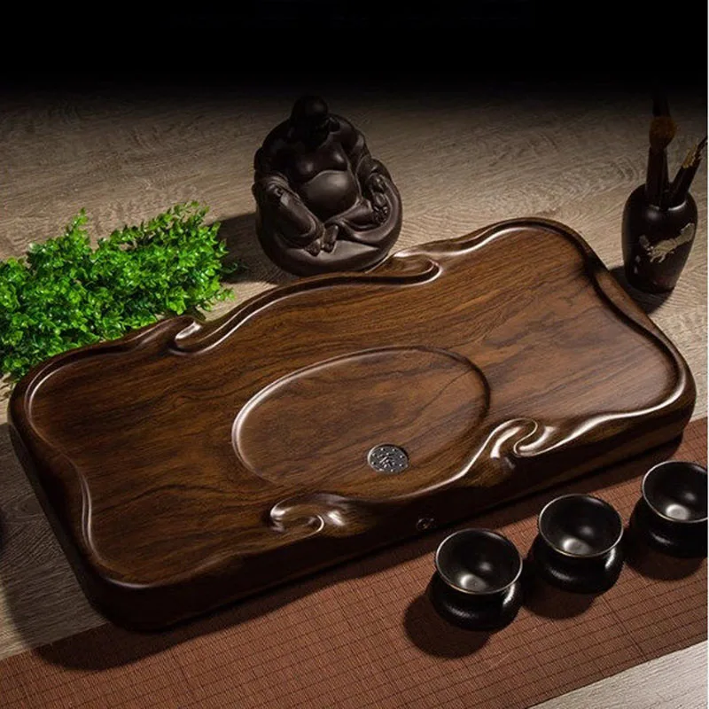 

Hospitality Rectangle Tea Tray Wooden Luxury Office Drainage Drainage Kitchen Long Tea Tray Irregular Bandejas Home Products