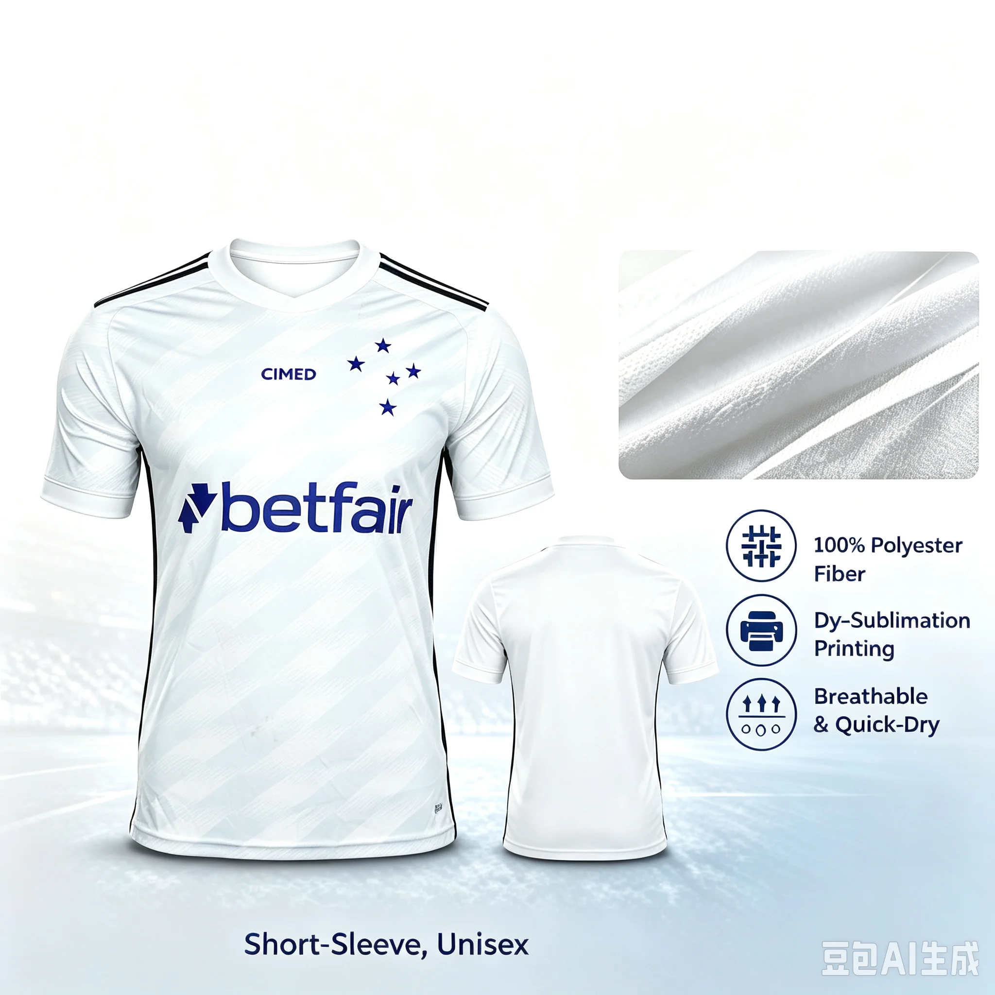26-27 Neues Cruzeiro Niche Fan Maßgeschneidertes Lässiges Sport-T-Shirt mit Schnelltrocknung und Atmungsaktivem 3D-Druck für Familien- und Kinderbekleidung – Detail 3