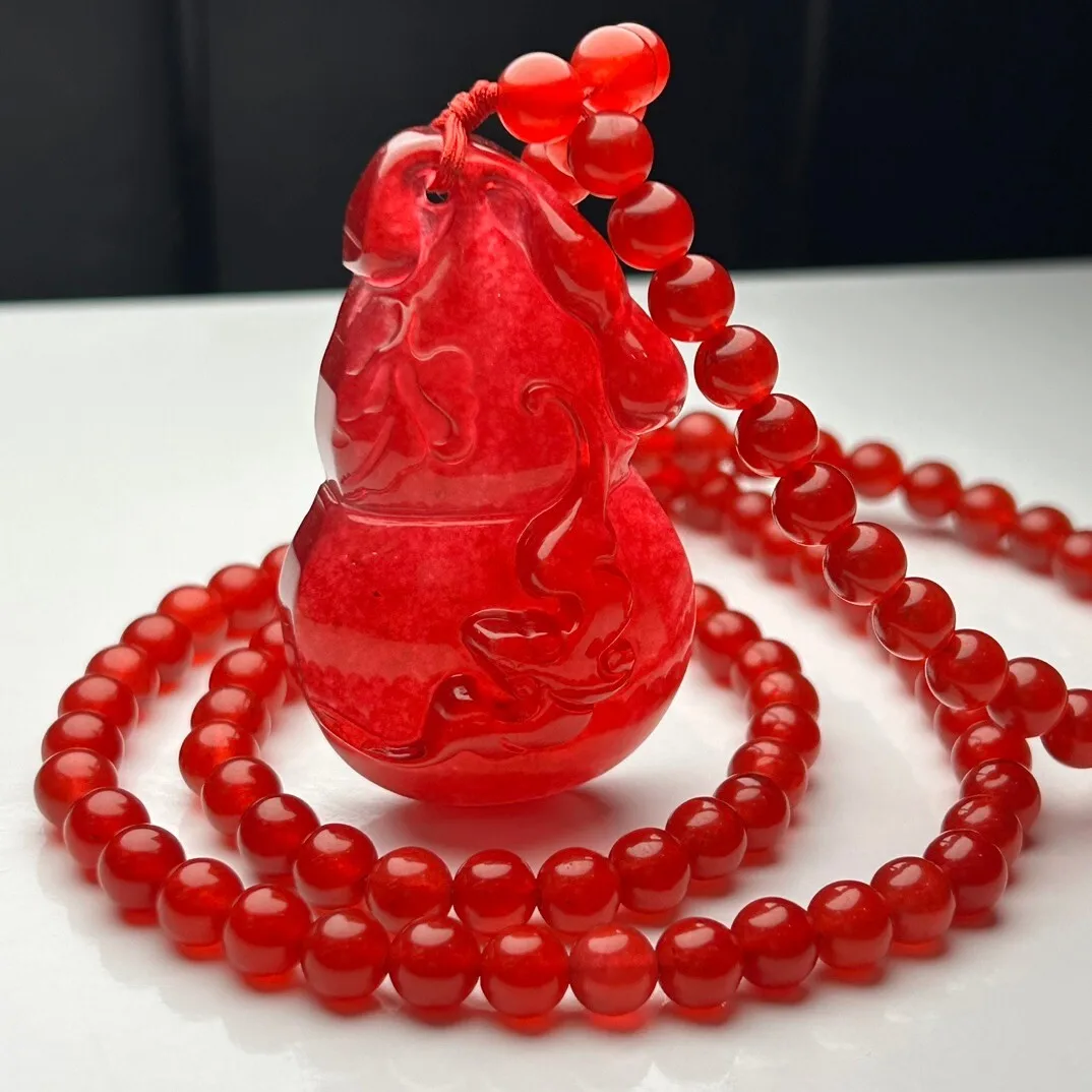 Certified Natural High Ice Jade Jadeite carving good fortune Pendant&Necklaces
