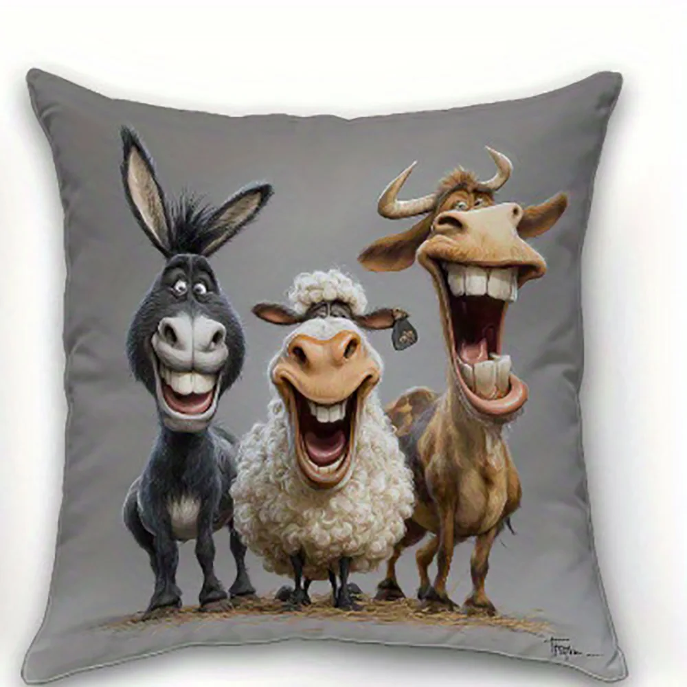 Funny Farm Animal Printed Pillowcases | Sofa Cushion Covers | Home Bedroom Room Decoration