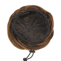 Synthetic Hair Bun Hair Drawstring Hair Bun Wig Flexible Brown Chignon Bun For Women Daily Use 5