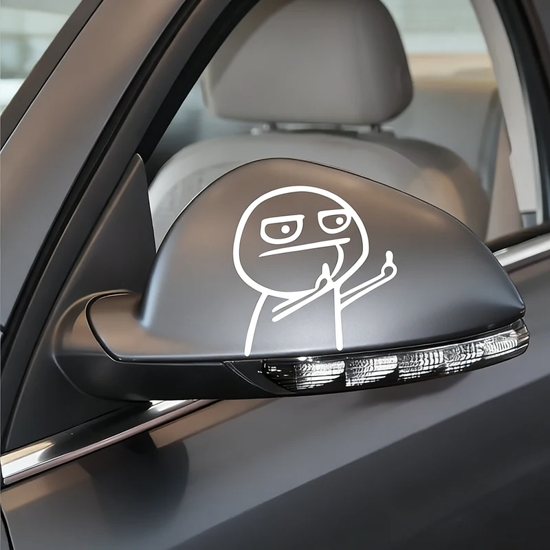 Cartoon Funny Middle Finger Reflective Vinyl Car Sticker Motorcycle Decal Styling Personality Decoration Exterior Accessories view 5