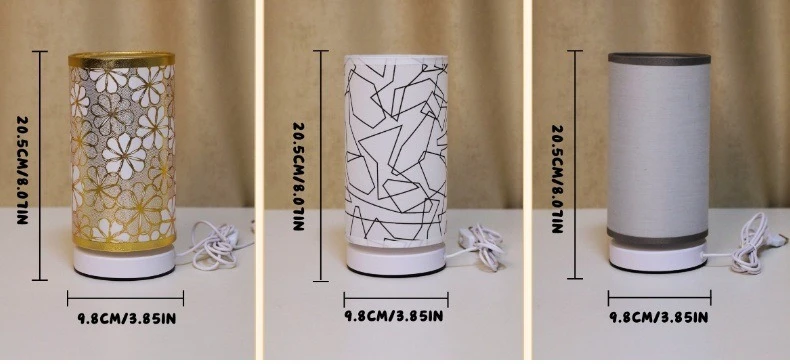 مصباح مكتبي مزخرف من القماش بمقبس USB لتزيين غرفة النوم المنزلية #6