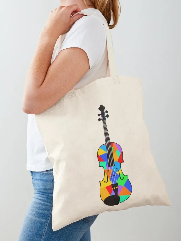 Colourful Violin or Viola Tote Bag Beach bag shopping bag logo Cloth bags custom fabric