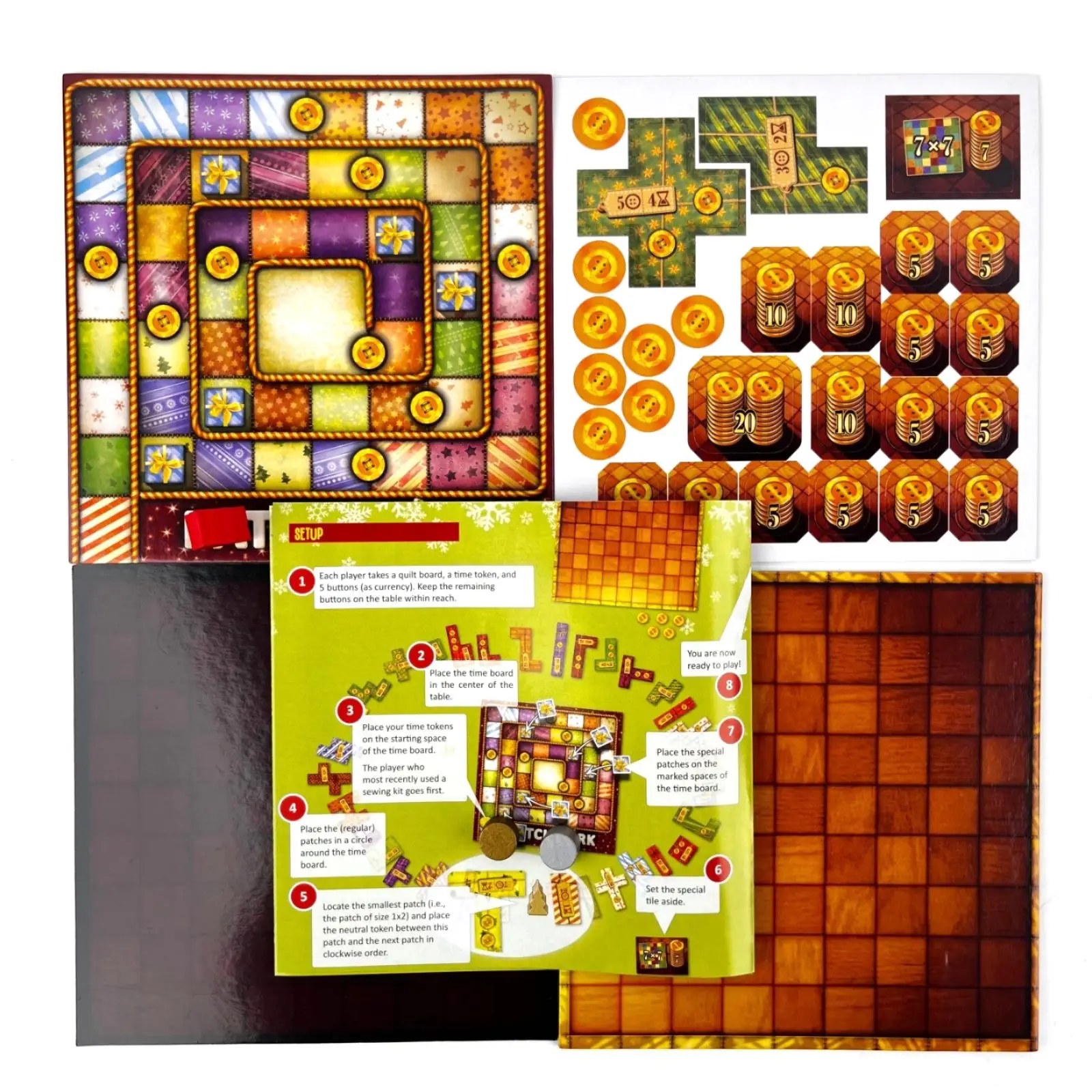 New Patchwork Christmas Board Game for Two Players Funny Party Games | English Version Paper Cards Strategy Patch Wars Game Gift