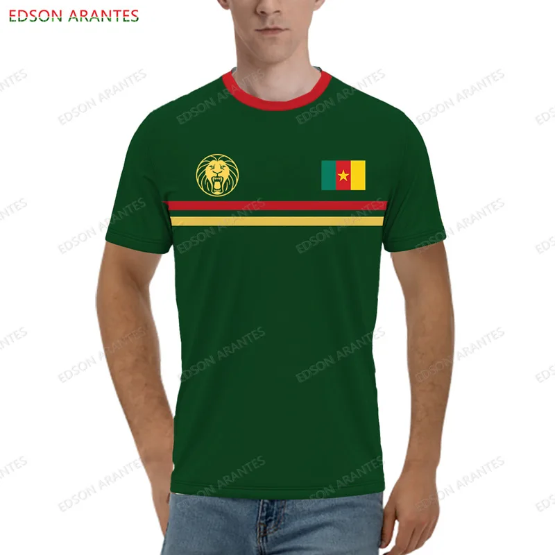 Custom Cameroon Futbol T-Shirt Personalize Name No.Cameroun Flag Team Uniform Jersey Tees AFRICAN Patriot Clothes For Adult Kids