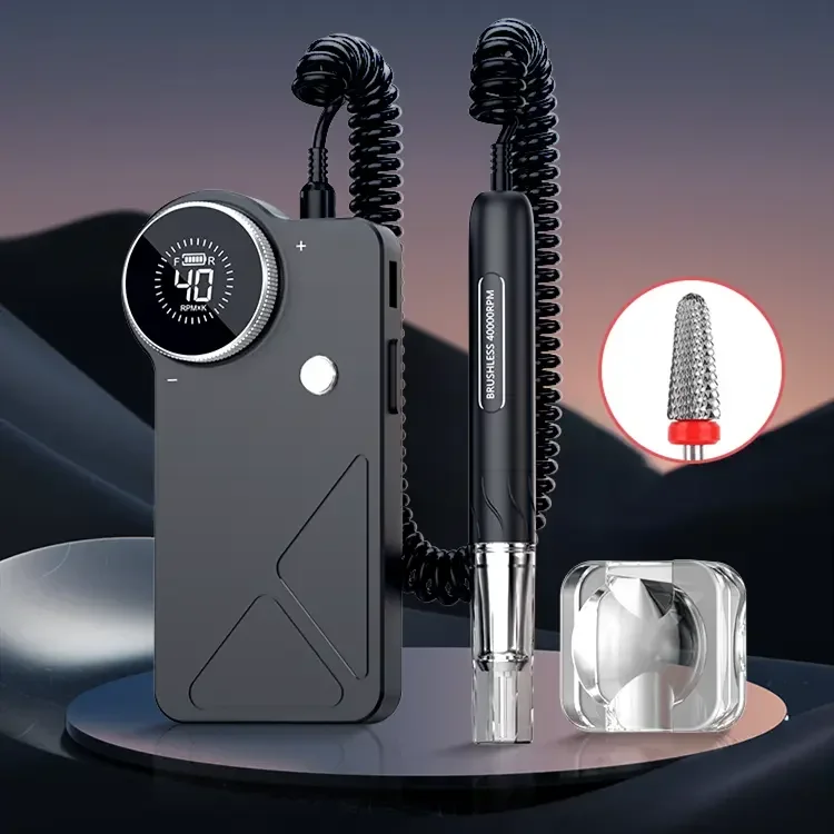 Electric Nail File Drill Rechargeable Nail Drill Bits Set Strong Power Professional